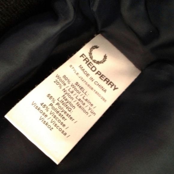 Fred perry bomber jacket college baseball varisity size XS wool black unisex - Picture 3 of 5
